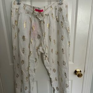 Lilly Pulitzer Aiden linen pants It’s For Shore print XL
